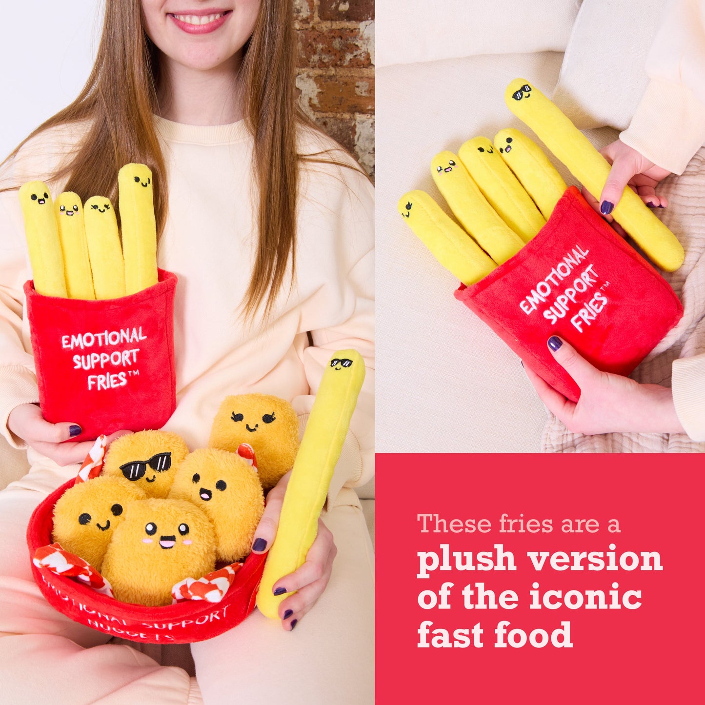 Emotional Support Fries Gấu Bông Khoai Tây Chiên Cảm Xúc Relatable Relatable - ảnh 1 - Plush Toy