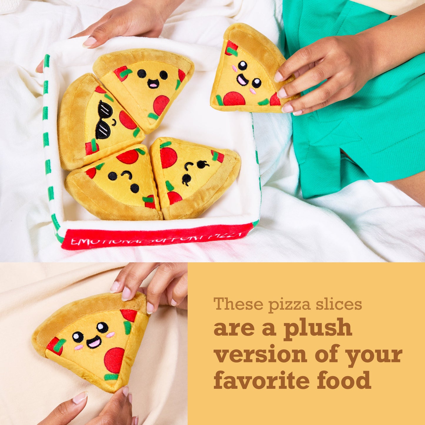 Emotional Support Pizza - Thú Nhồi Bông Miếng Pizza Đáng Yêu - Relatable - Hình ảnh bổ sung 4