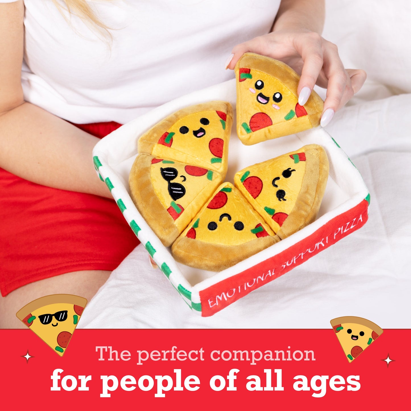Emotional Support Pizza - Thú Nhồi Bông Miếng Pizza Đáng Yêu - Relatable - Hình ảnh bổ sung 5