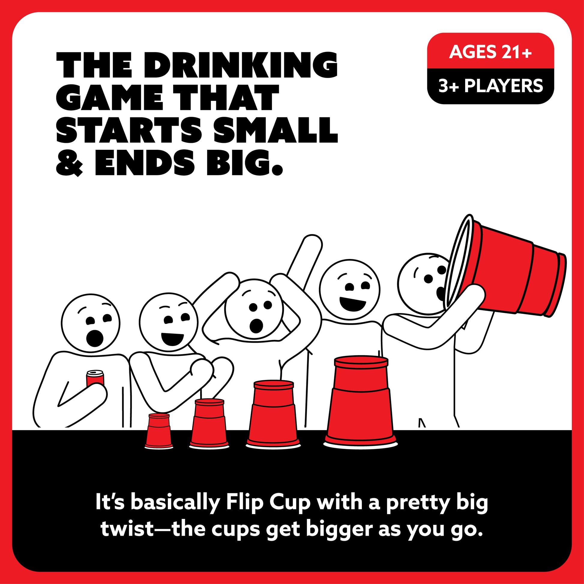Size Up Flip Cup – Trò chơi uống rượu lật cốc Drinking Game – Buzzed Relatable - Hình ảnh bổ sung 7
