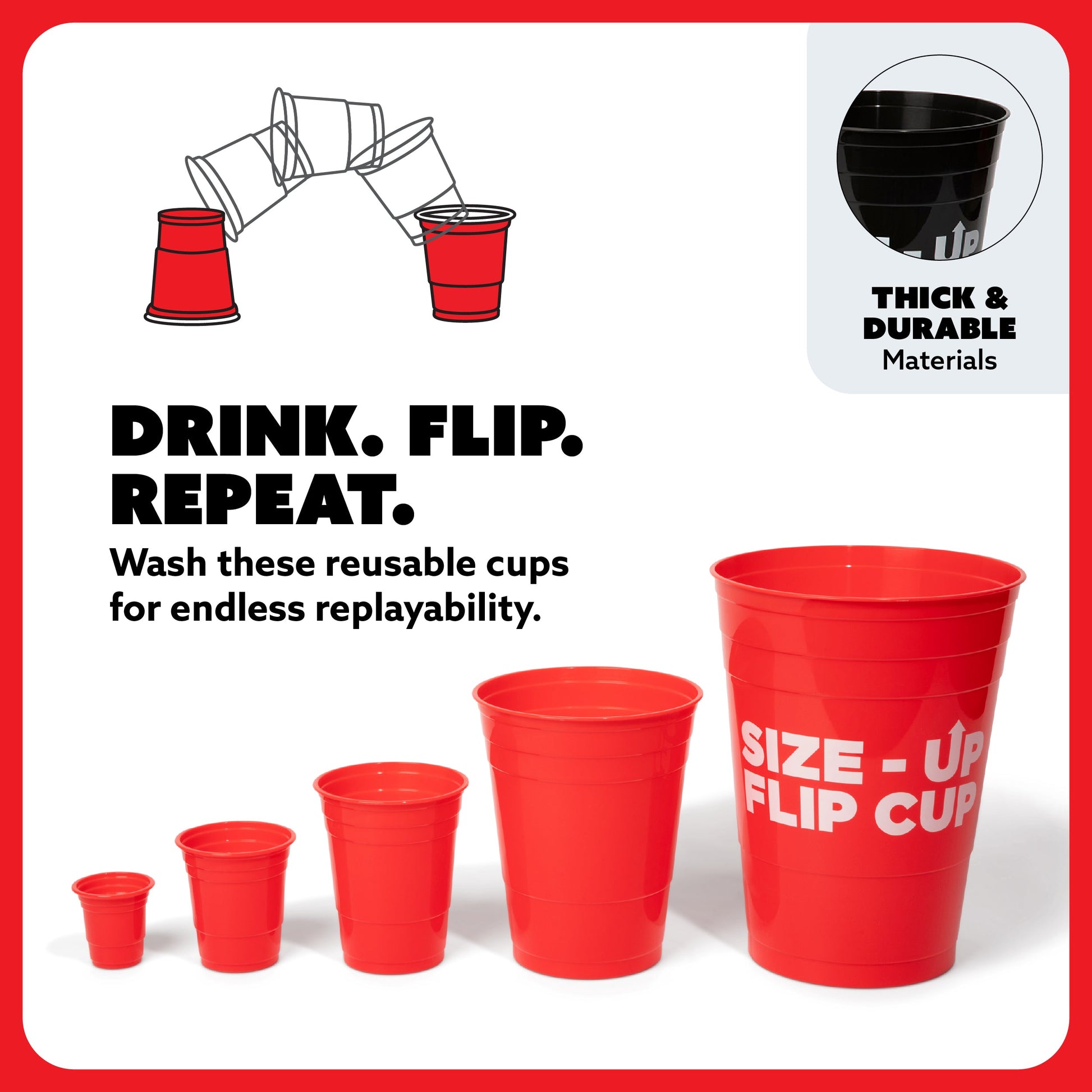 Size Up Flip Cup – Trò chơi uống rượu lật cốc Drinking Game – Buzzed Relatable - Góc nhìn khác 3