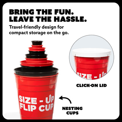 Size Up Flip Cup – Trò chơi uống rượu lật cốc Drinking Game – Buzzed Relatable - Hình ảnh bổ sung 4