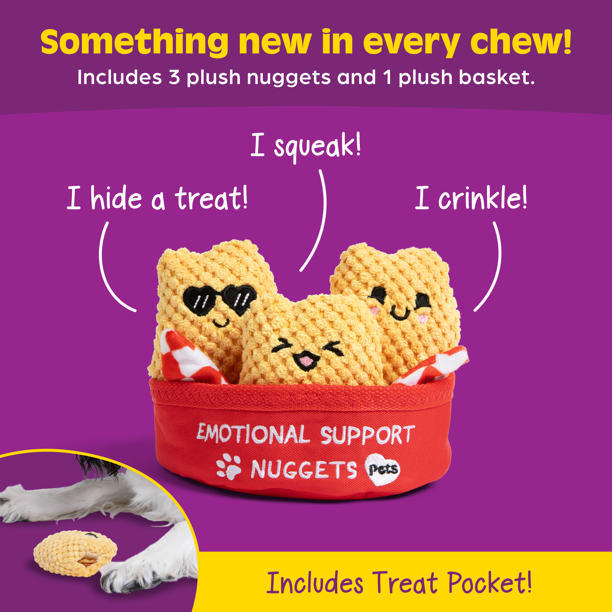 Emotional Support Pet Nuggets – Plush Dog Toy - Đồ chơi nhồi bông cho chó - Relatable - Hình ảnh bổ sung 6