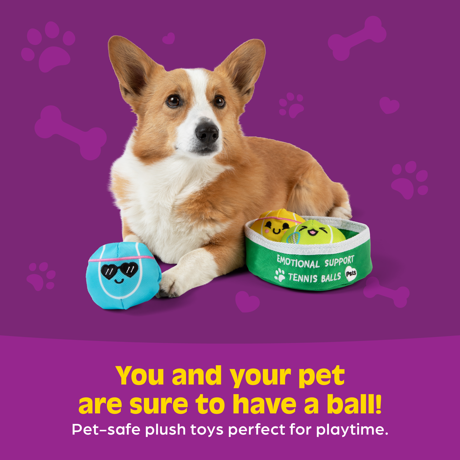 Emotional Support Pet Tennis Ball - Đồ Chơi Banh Tennis Vải Nhung Cho Thú Cưng - Relatable - Hình ảnh bổ sung 6
