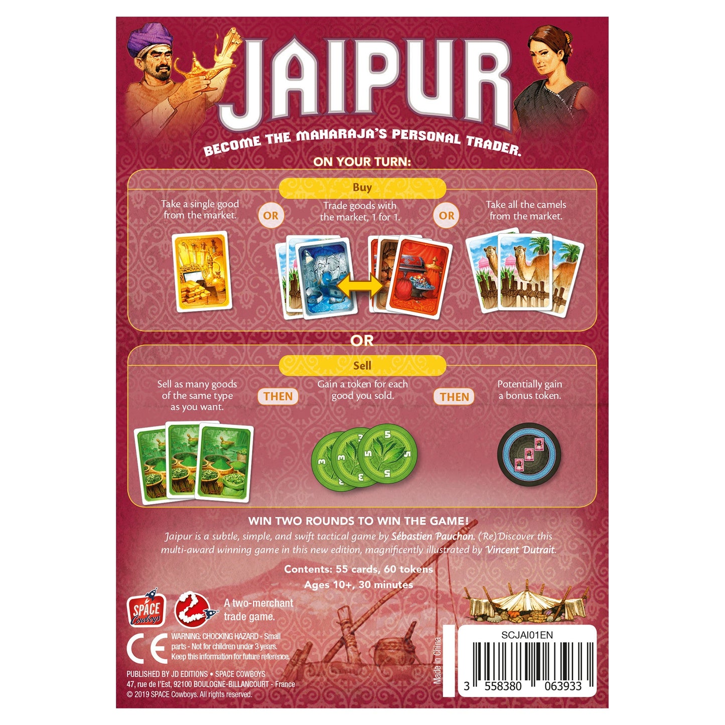 Jaipur Board Game - Trò Chơi Thẻ Bài Chiến Thuật 2 Người - Space Cowboys