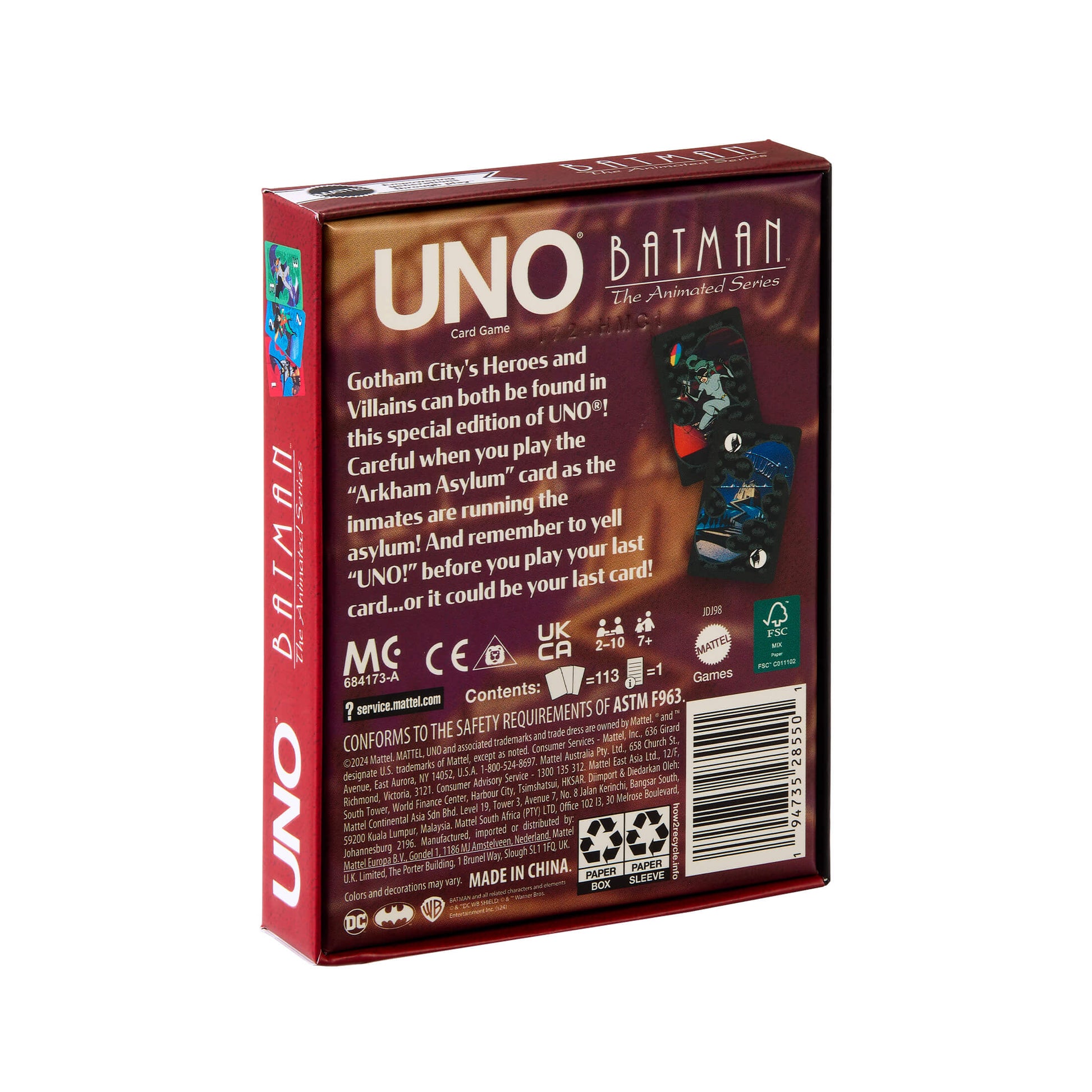 UNO Fandom Batman: The Animated Series Deck - Bộ bài UNO Thẻ bài Sưu tầm Đặc biệt - Mattel Mattel - ảnh 2 - Card Game