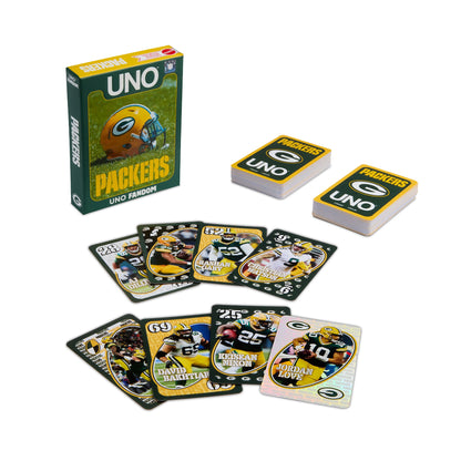 UNO Fandom NFL Green Bay Packers Game Deck - Bộ Bài Thẻ Bài Thể Thao Mattel - Hình ảnh sản phẩm
