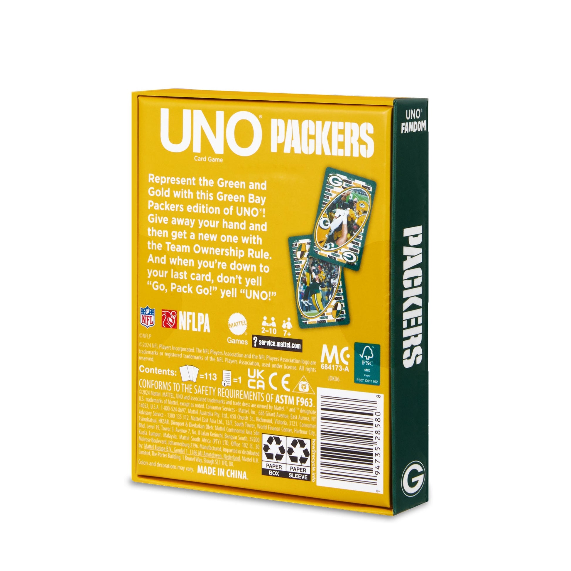 UNO Fandom NFL Green Bay Packers Game Deck - Bộ Bài Thẻ Bài Thể Thao Mattel Mattel - Board games thẻ bài