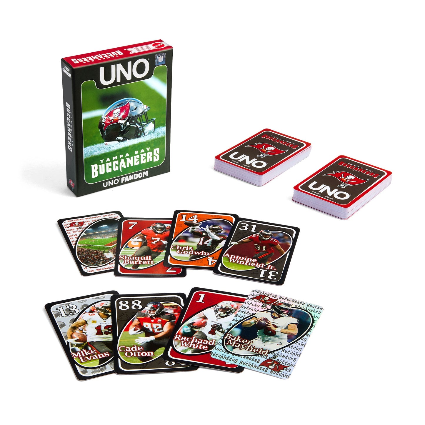 UNO Fandom NFL Tampa Bay Buccaneers Game Deck - Board Game Thẻ Bài Thể Thao - Mattel - Hình ảnh sản phẩm