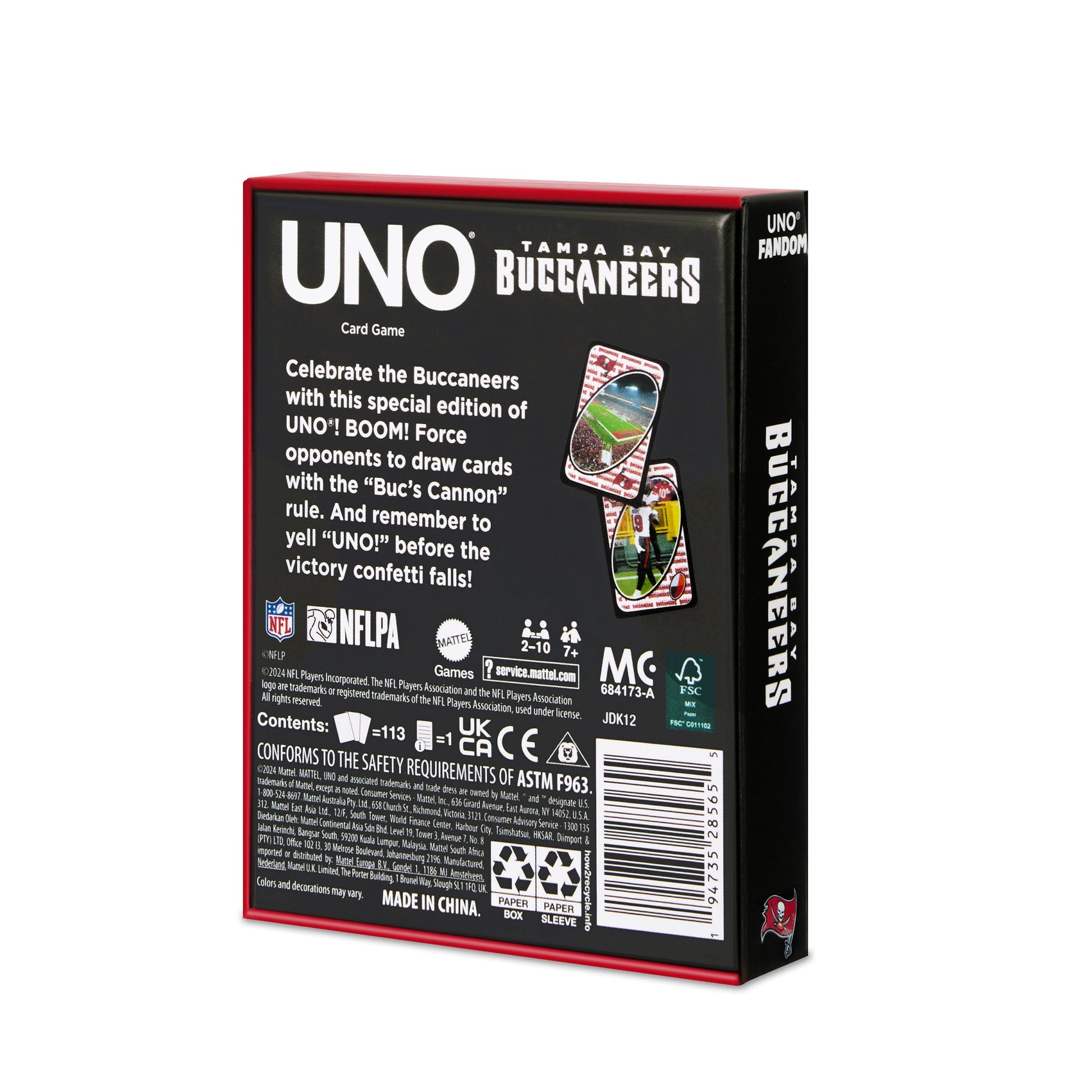 UNO Fandom NFL Tampa Bay Buccaneers Game Deck - Board Game Thẻ Bài Thể Thao - Mattel Mattel - ảnh 3 - Games