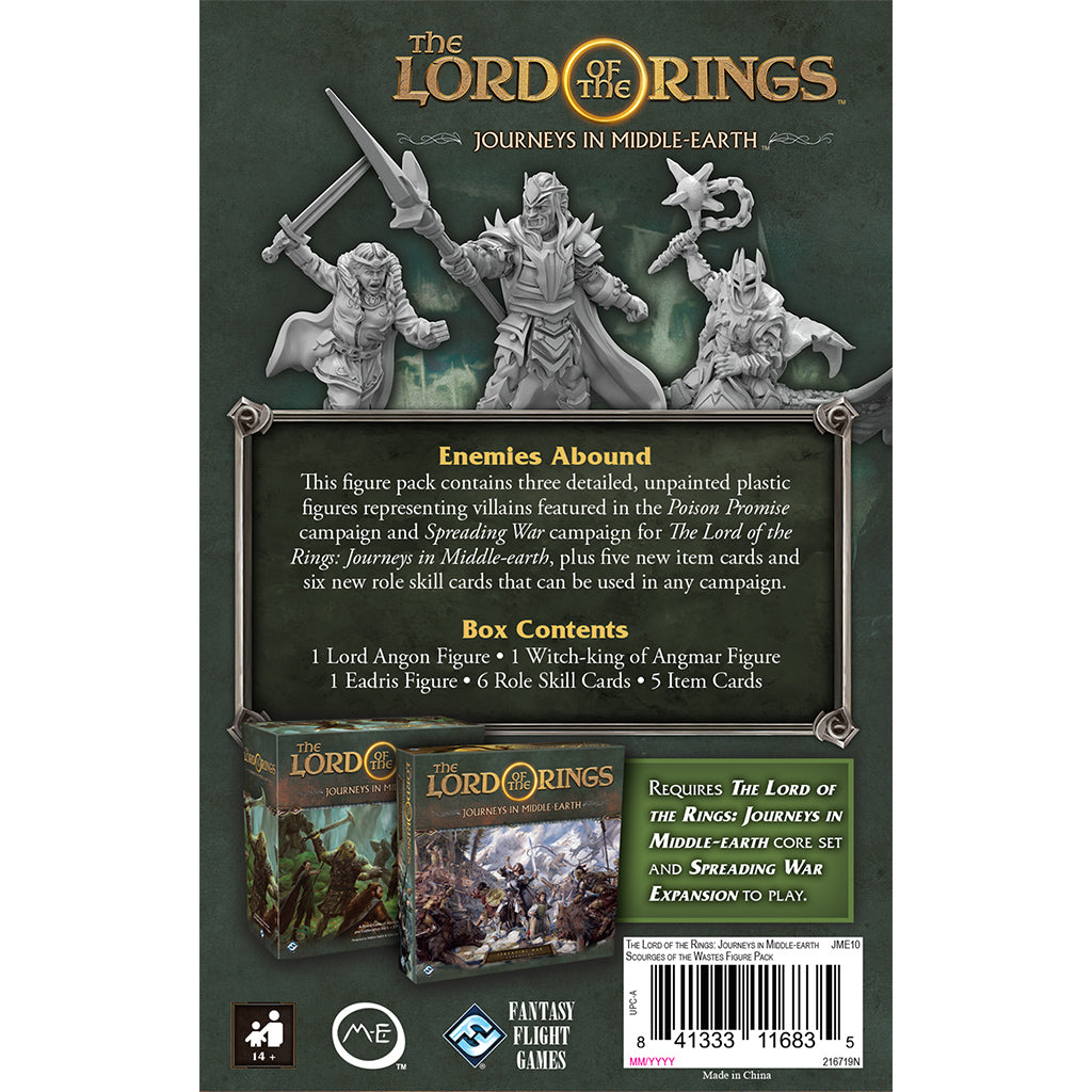 The Lord of the Rings Journeys in Middle-earth Scourges of the Waste Figure Pack - Bộ Mô Hình Mở Rộng Board Game - Fantasy Flight Games