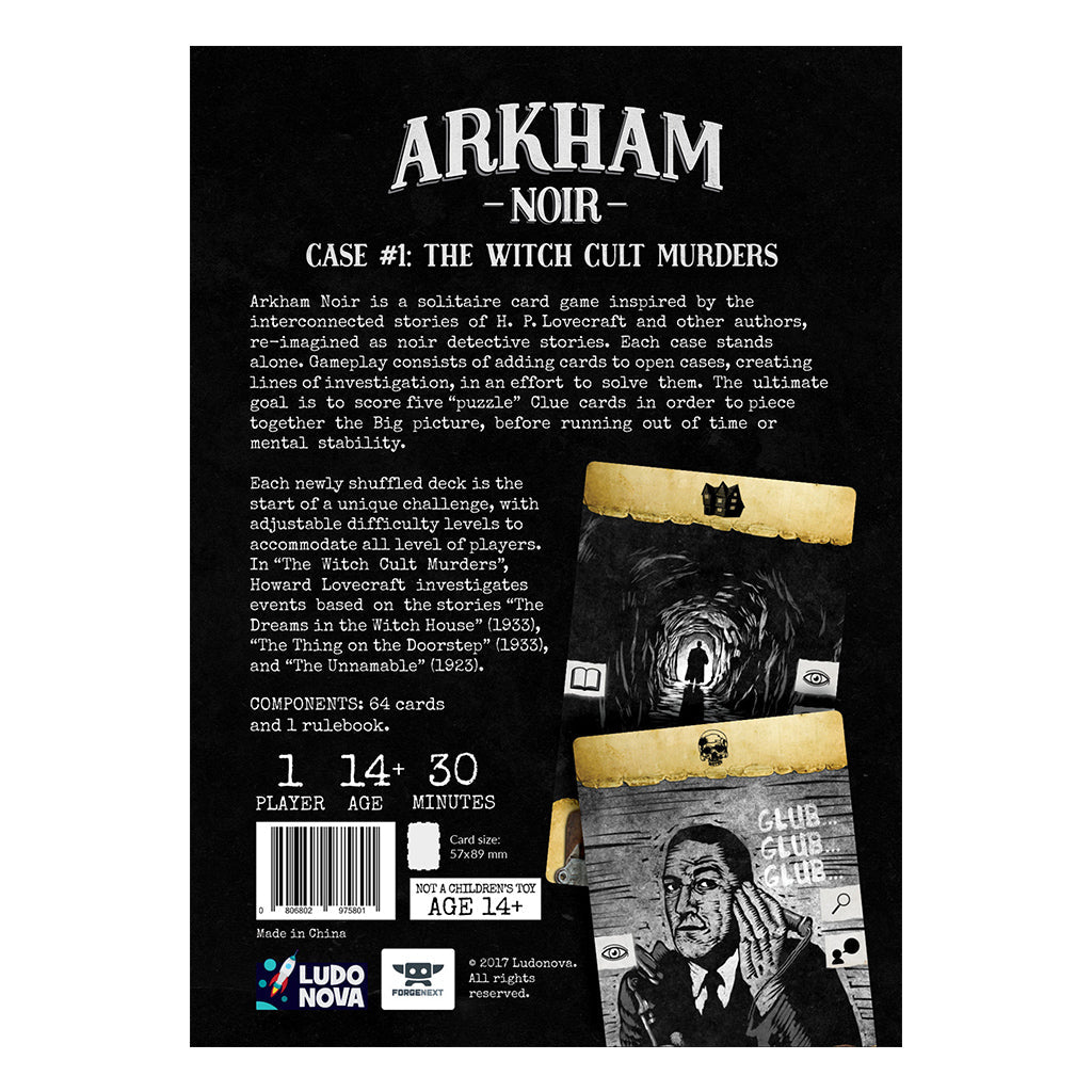 Arkham Noir Card Game - Trò chơi thẻ bài thám tử Solo - Ludonova