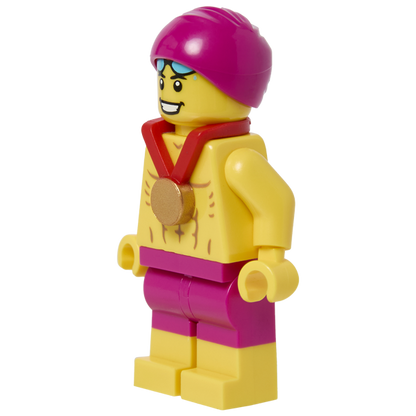 Minifigure Strong Olympic Swimmer - Nhân vật Vận động viên bơi lội LEGO chính hãng - Hình ảnh chi tiết 2