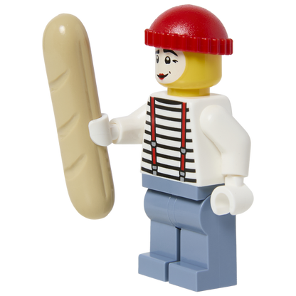 Minifigure French Mime with Baguette - Mô hình nhân vật Chú hề kịch câm Pháp - LEGO - Hình ảnh sản phẩm