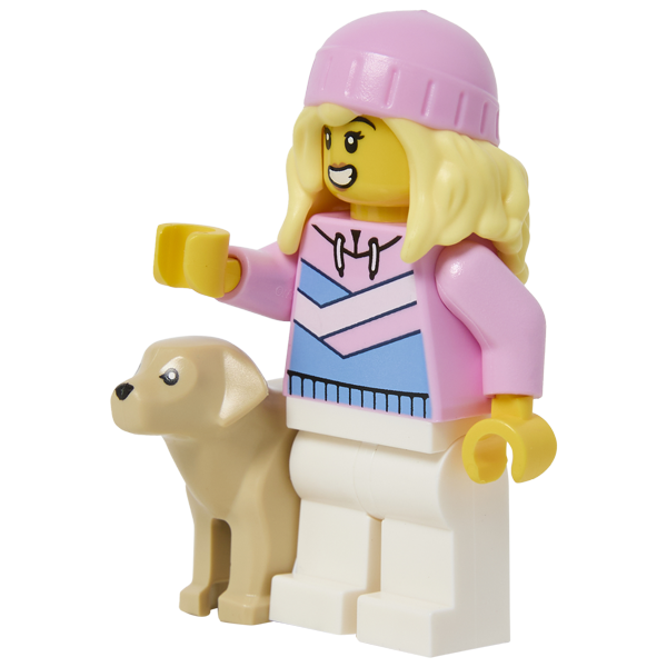 Minifigure Pink Dog Walker Girl - Nhân vật Lego Cô Gái Dắt Chó Màu Hồng - LEGO - Hình ảnh chi tiết 2