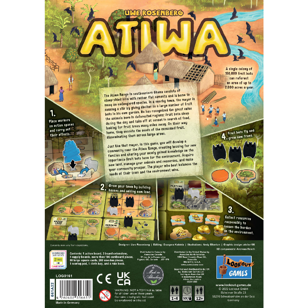 Atiwa Board Game - Trò chơi chiến thuật nông trại dơi - Lookout Games