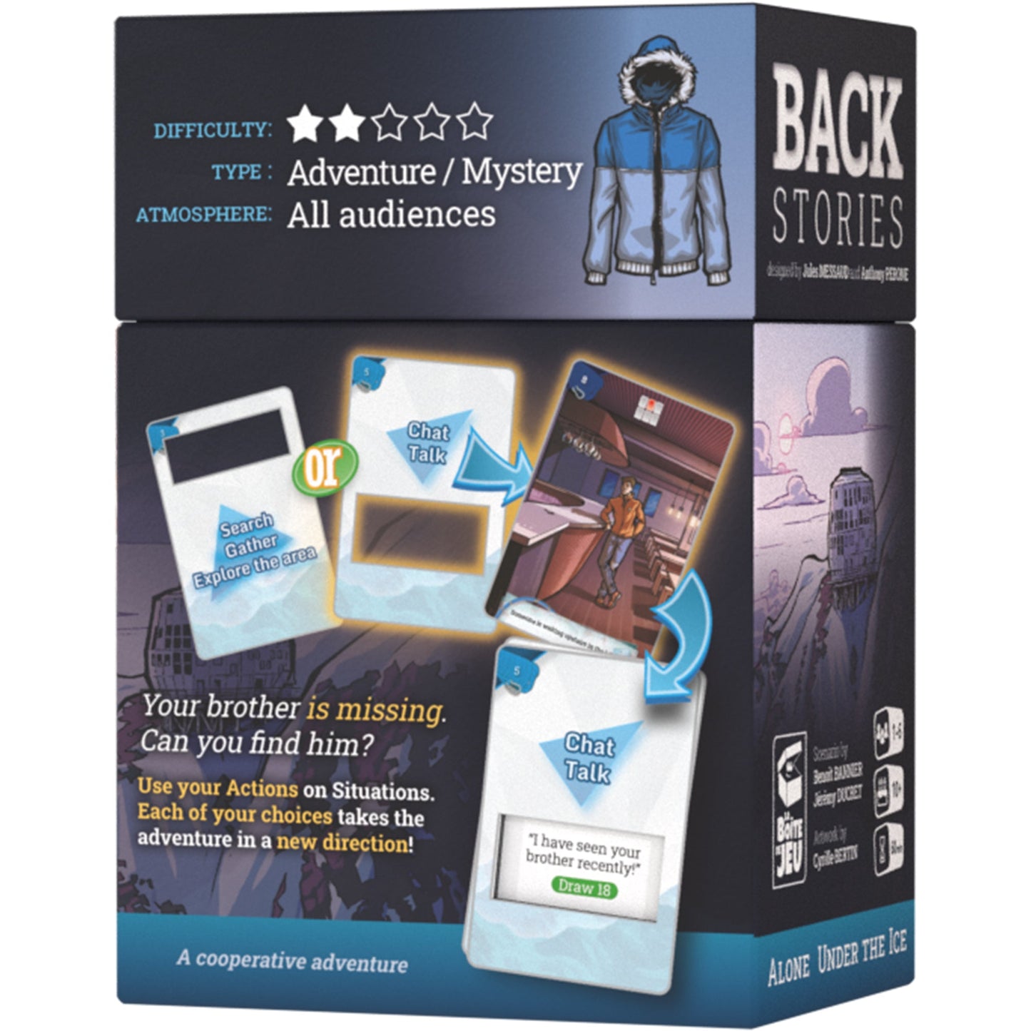 Backstories: Alone Under the Ice - Board game phiêu lưu giải đố - Lucky Duck Games