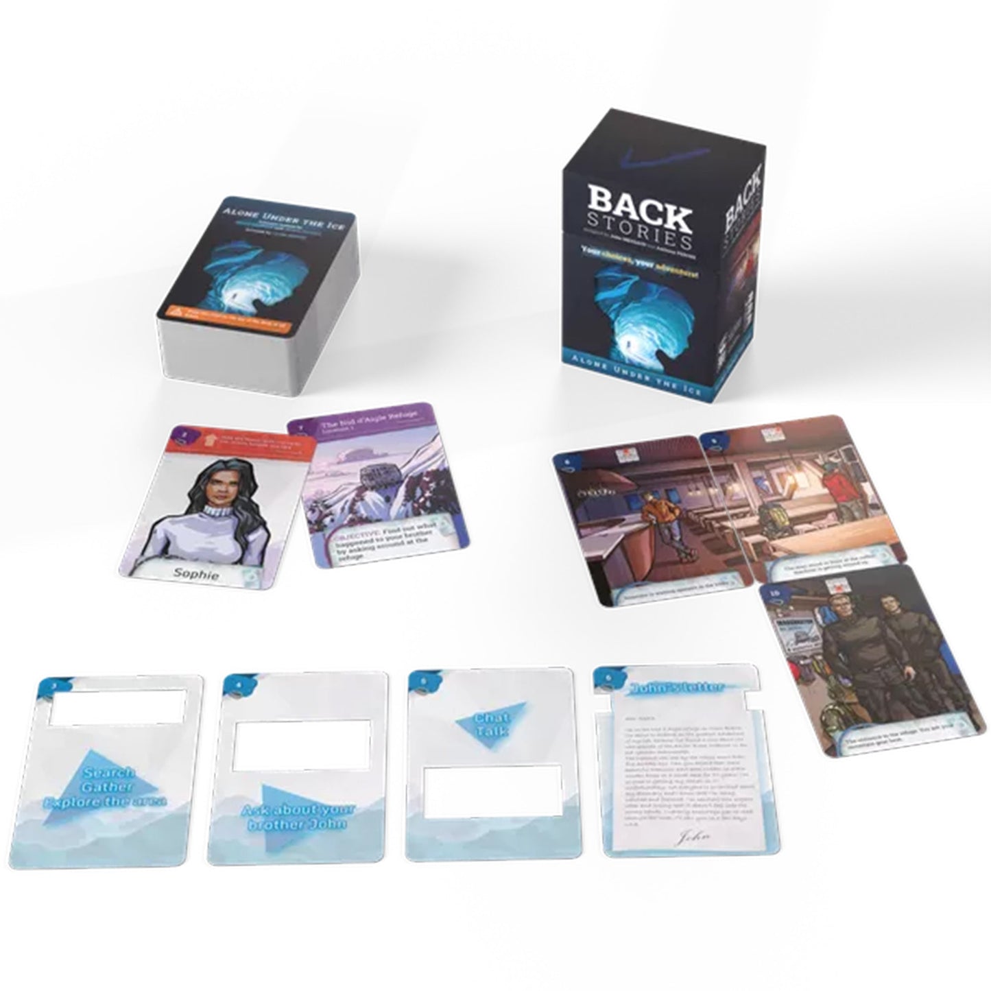 Backstories: Alone Under the Ice - Board game phiêu lưu giải đố - Lucky Duck Games