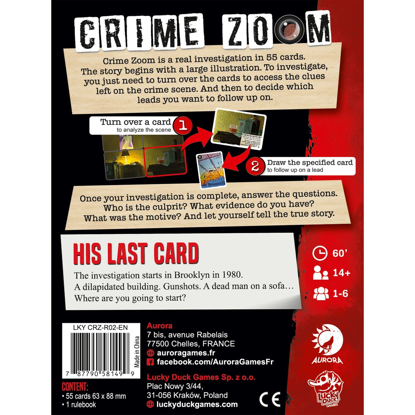 Crime Zoom: His Last Card - Trò chơi bài thám tử điều tra - Lucky Duck Games