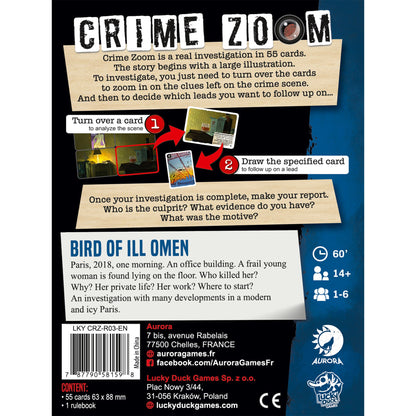 Crime Zoom: Bird of Ill Omen - Trò chơi điều tra phá án - Lucky Duck Games