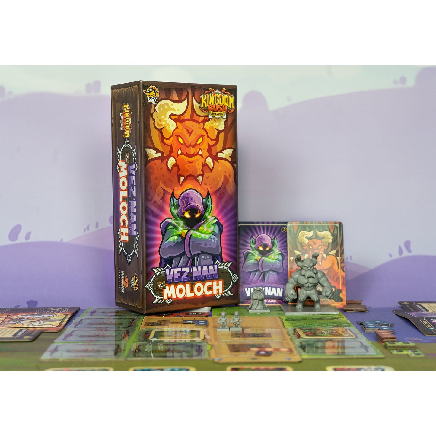 Kingdom Rush: Rift in Time Board Game - Vez'nan vs Moloch Expansion - Bản Mở Rộng Board Game Chiến Thuật - Lucky Duck Games