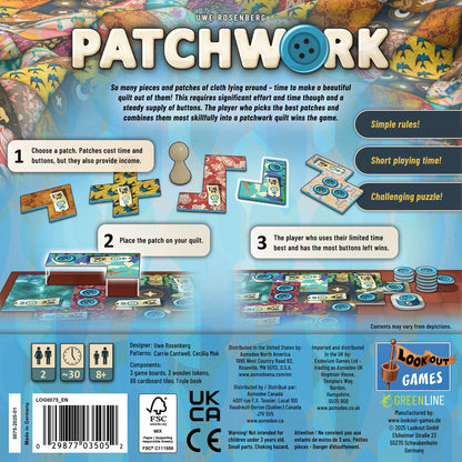 Patchwork Board Game Revised Edition - Trò Chơi Xếp Vải Chiến Thuật 2 Người - Lookout Games