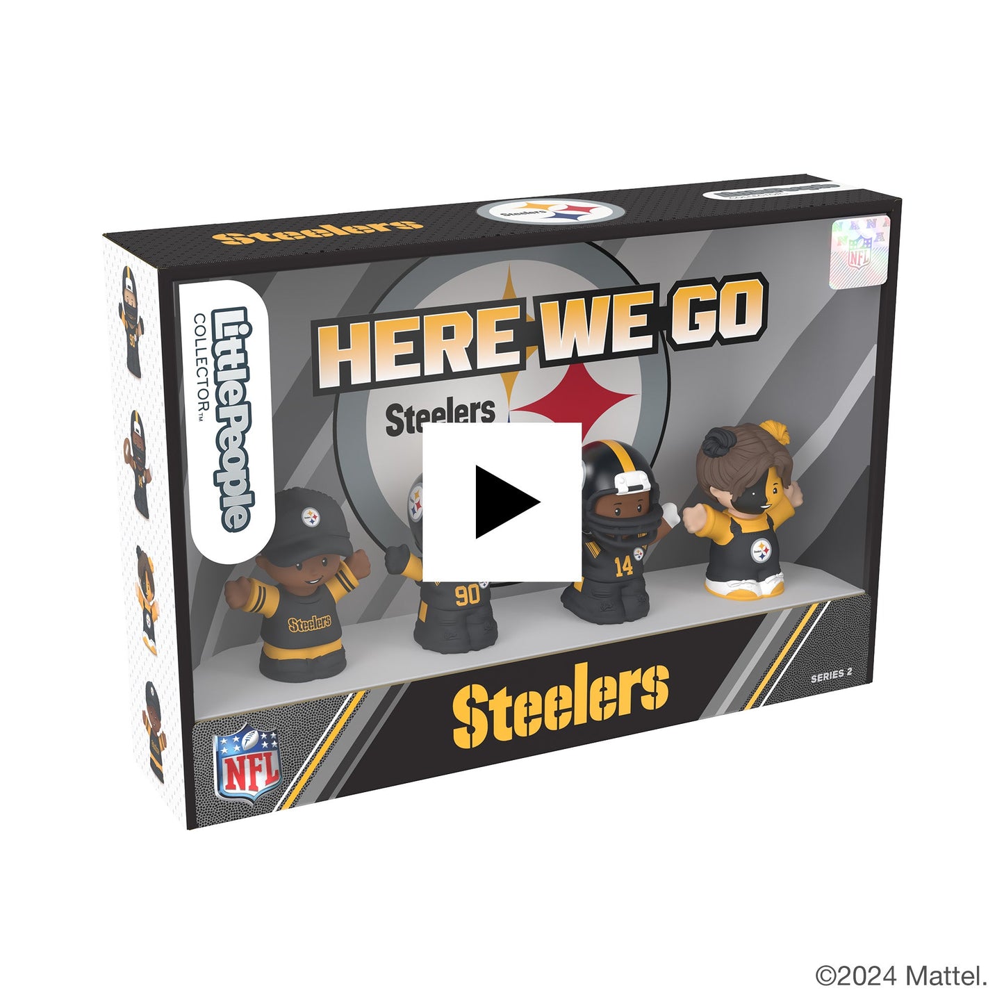 Little People Collector Pittsburgh Steelers Alternate Jersey Figure Set - Bộ Mô Hình Sưu Tầm NFL - Mattel HVH16 Mattel - ảnh 