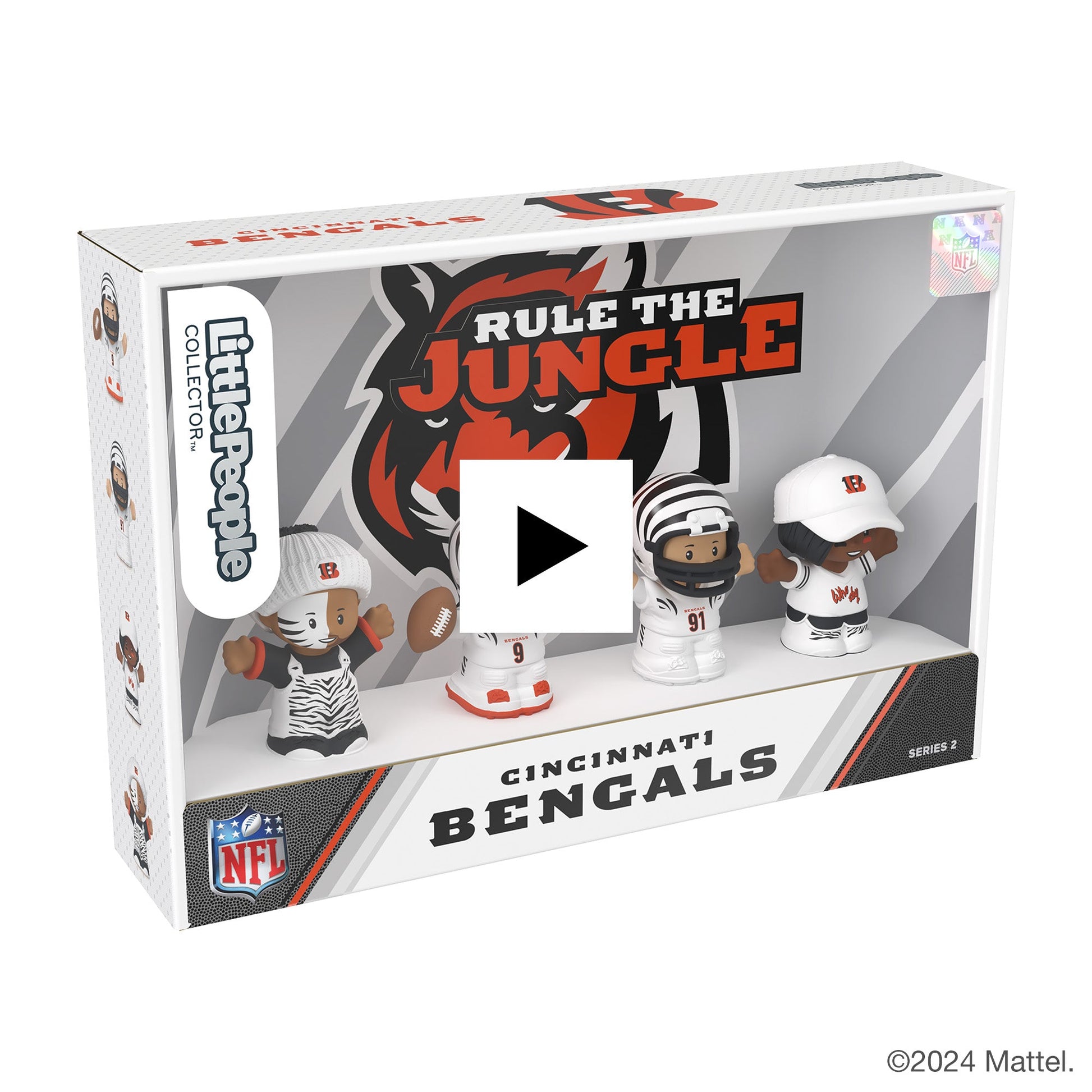 Little People Collector Cincinnati Bengals Alternate Jersey Figure Set - Bộ Mô Hình Cầu Thủ NFL Sưu Tầm Mattel Mattel - ảnh 3