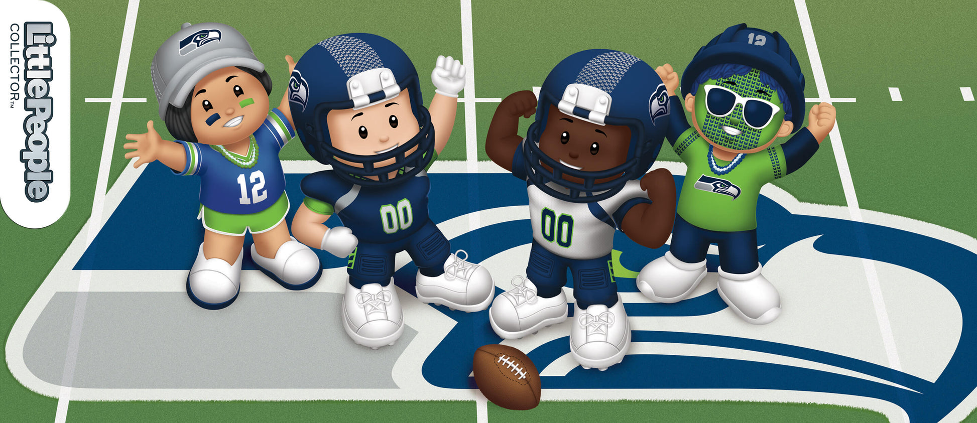 Little People Collector x NFL Seattle Seahawks Set - Bộ Mô Hình Sưu Tầm Thể Thao - Mattel Little People Collector - ảnh 4 - F