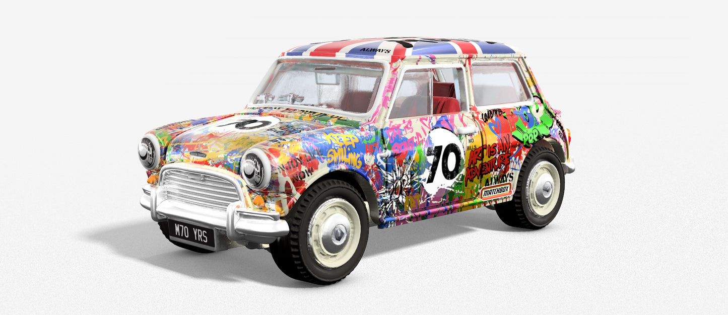 Matchbox x Mr Brainwash 1964 Austin Mini Cooper S Mô Hình Xe Die-cast Nghệ Thuật Matchbox Matchbox - ảnh 2 - Mô hình xe dieca