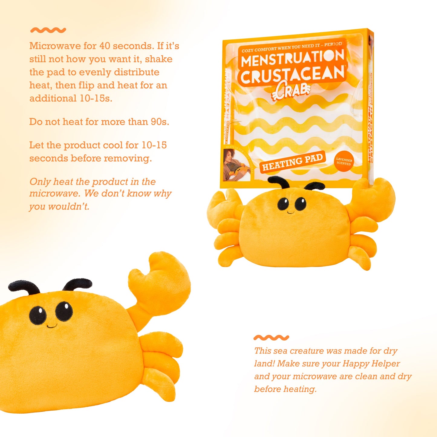Menstruation Crustacean Crab Heating Pad - Túi Chườm Nóng Lò Vi Sóng Giảm Đau Bụng Kinh - Relatable - Hình ảnh bổ sung 5