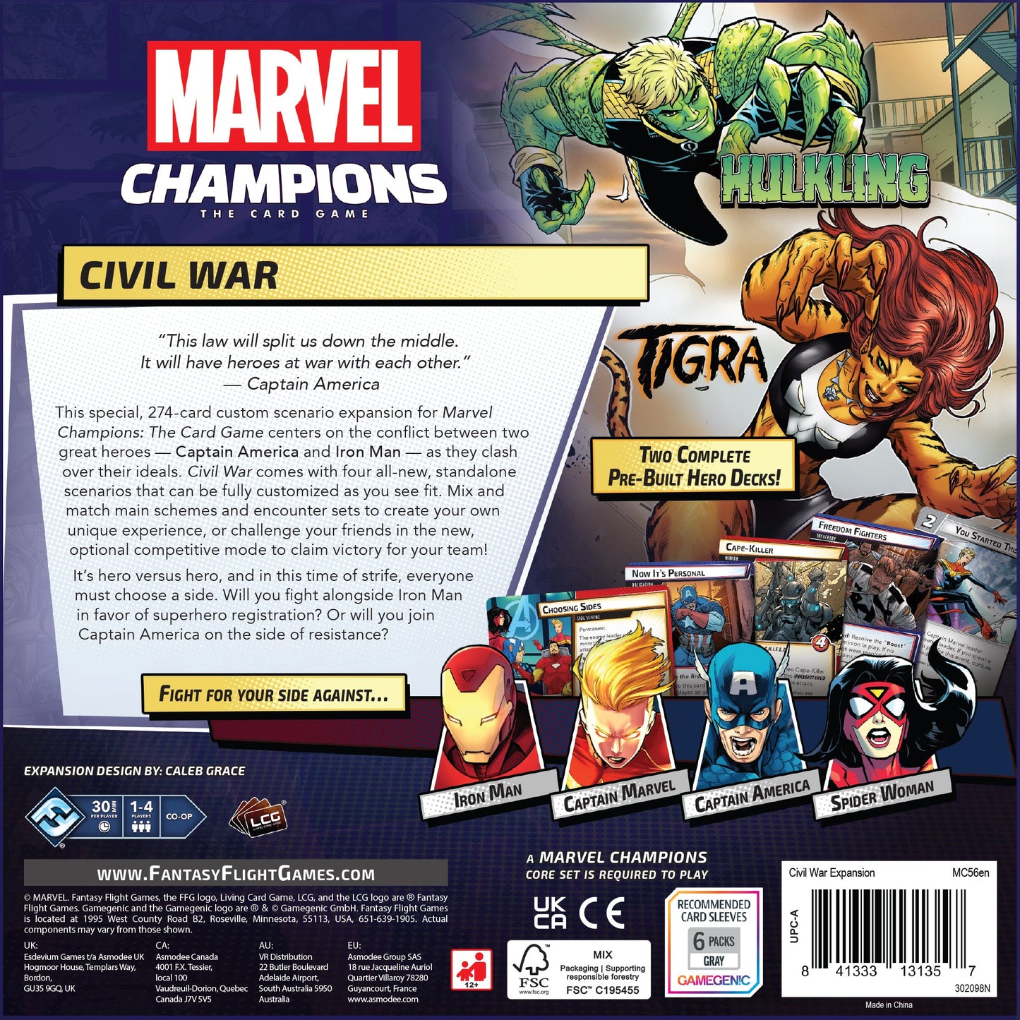 Marvel Champions: The Card Game - Civil War Expansion | Board Game Mở Rộng Thẻ Bài Chiến Thuật | Fantasy Flight Games - Hình ảnh bổ sung 5