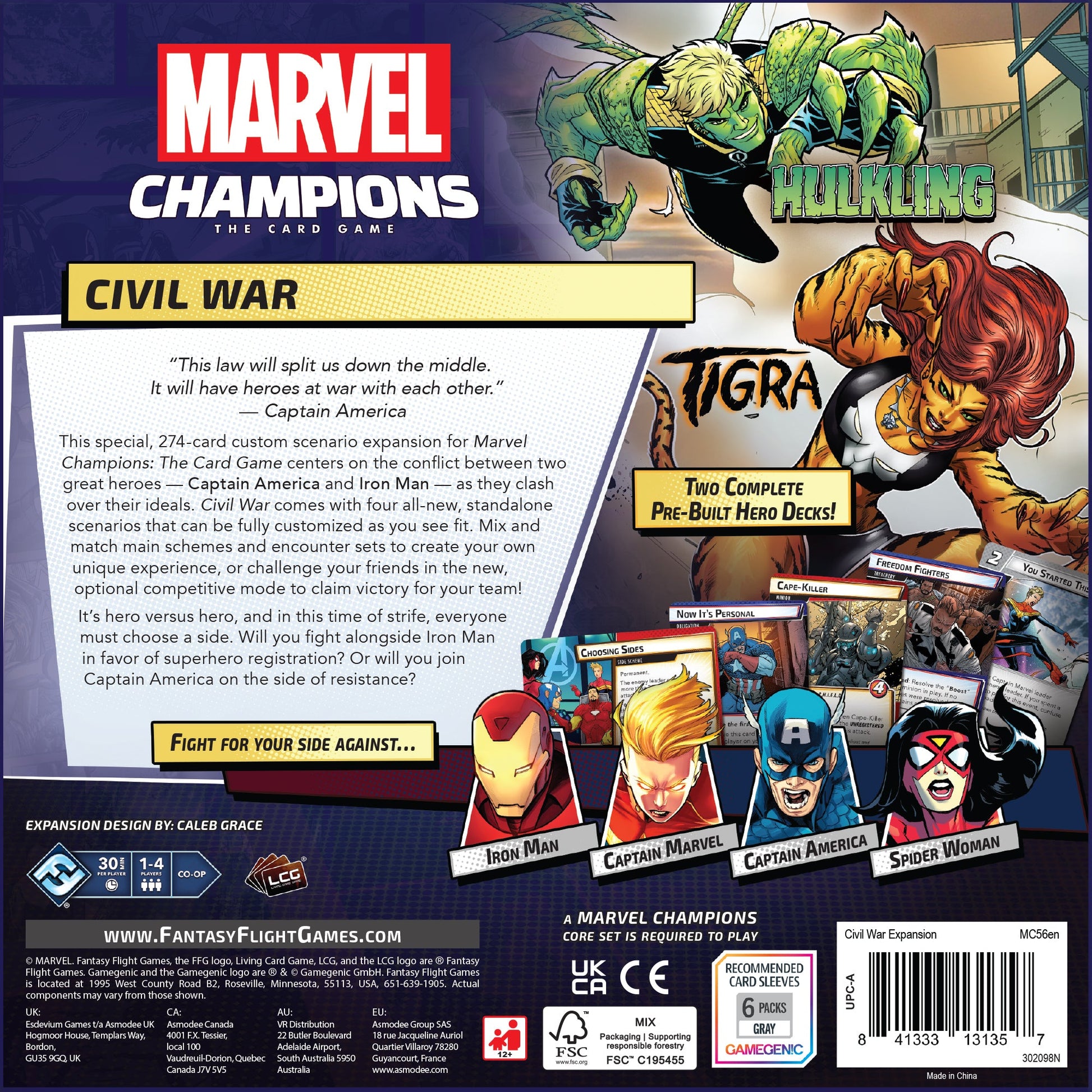 Marvel Champions: The Card Game - Civil War Expansion | Board Game Mở Rộng Thẻ Bài Chiến Thuật | Fantasy Flight Games - Hình ảnh bổ sung 5