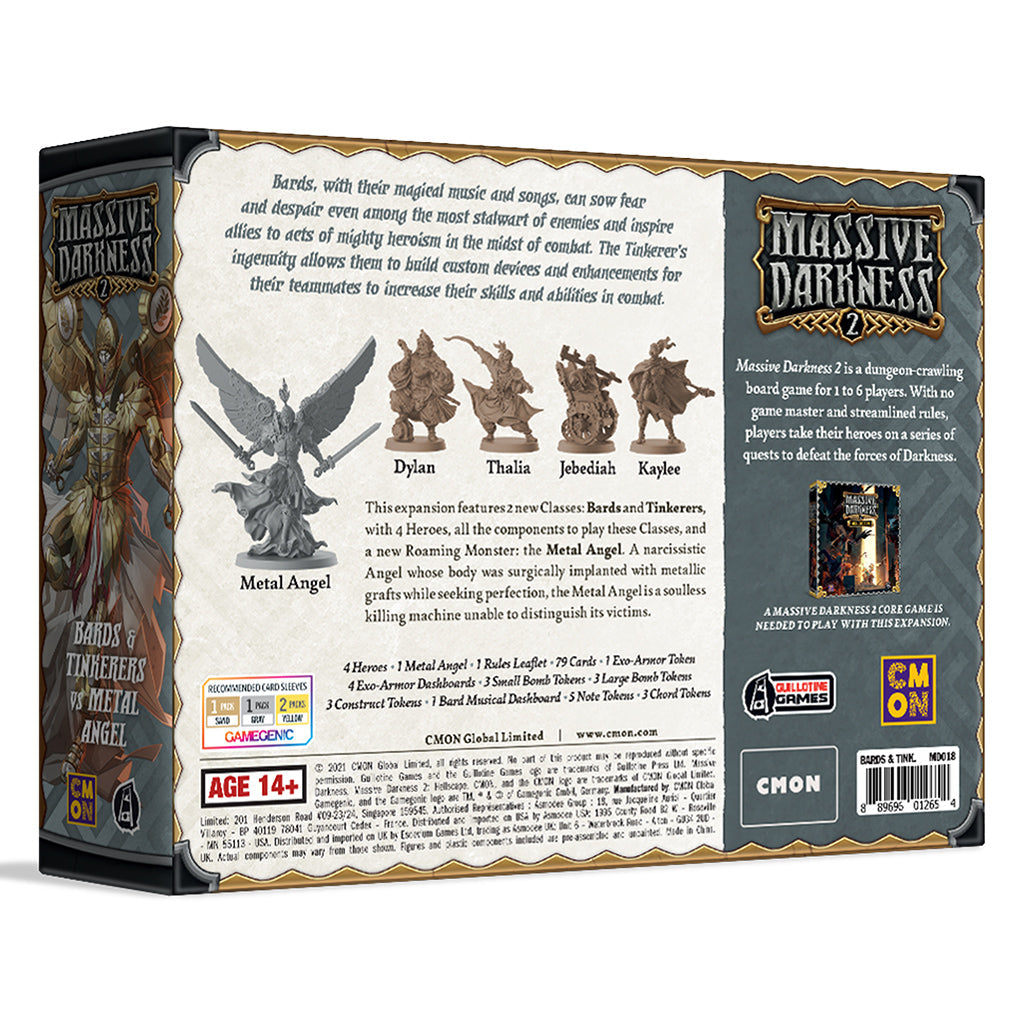 Massive Darkness 2: Bards & Tinkerers Vs. Metal Angel Heroes & Monsters - Bản Mở Rộng Board Game Chiến Thuật - CMON - Góc nhìn khác 3