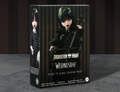 Mattel Creations Exclusive Paint It Black Fashion Pack - Bộ Phụ Kiện Thời Trang Búp Bê Monster High x Wednesday - Hình ảnh bổ sung 9