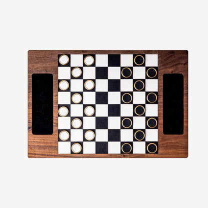 Deluxe Magnetic Wooden Checker