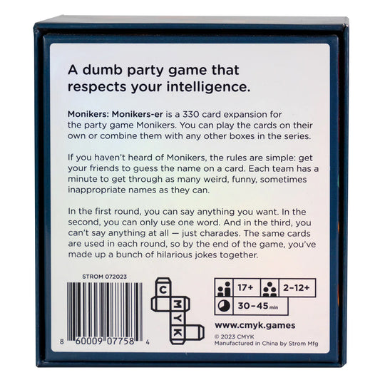 Monikers: Monikers-er Party Game Expansion | Board Game Thẻ Bài Tiệc Tùng | CMYK