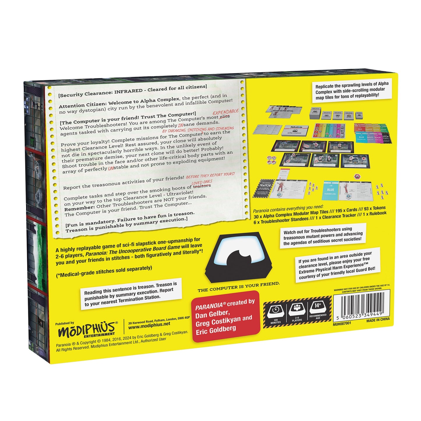 Paranoia The Uncooperative Board Game - Board Game Chiến Thuật Nhập Vai Hài Hước - Modiphius Entertainment