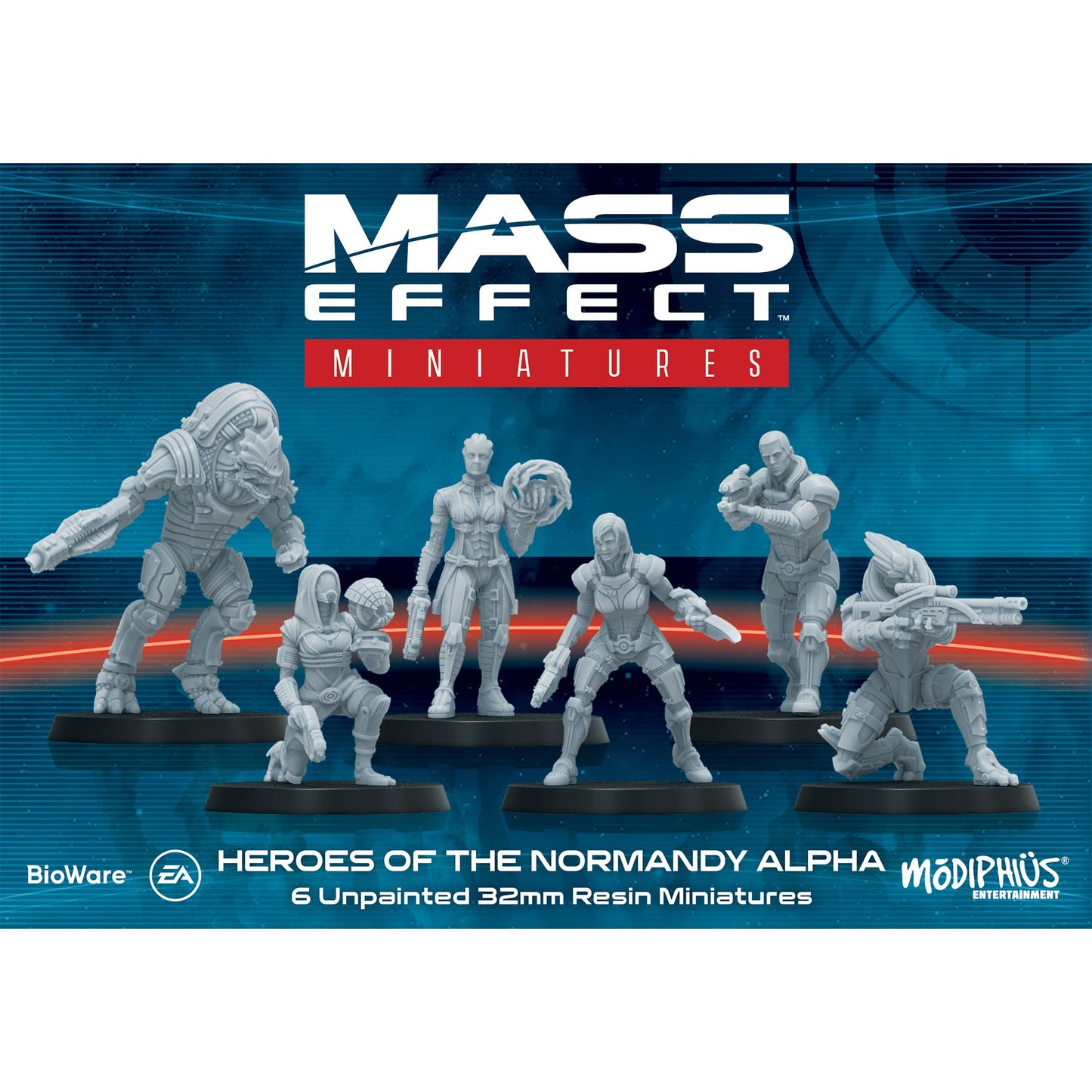 Mass Effect - Heroes of the Normandy Alpha - Resin Collectors Miniatures Set - Bộ Mô Hình Miniature Sưu Tầm Modiphius - Hình ảnh chi tiết 2