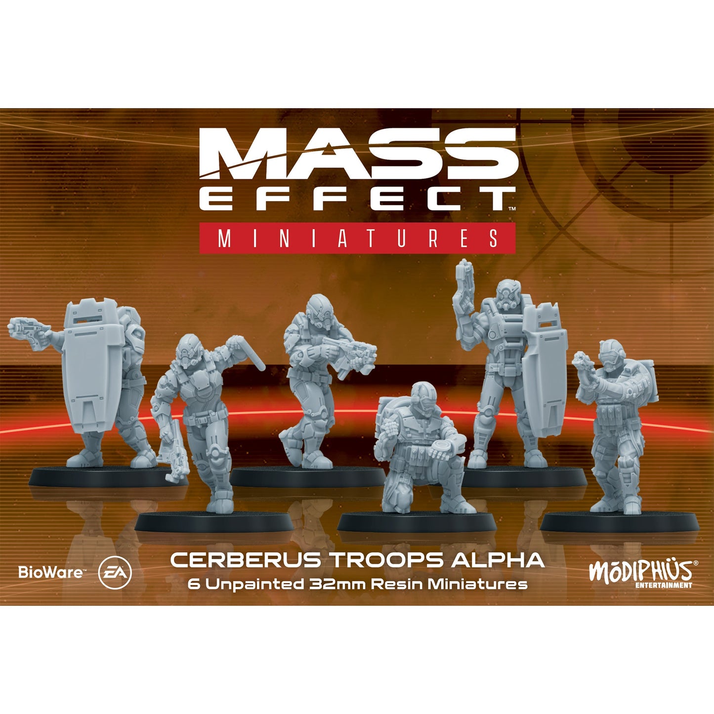 Mass Effect - Cerberus Forces Alpha - Resin Collectors Miniatures Set - Bộ Mô Hình Sưu Tầm 32mm - Modiphius Entertainment - Hình ảnh chi tiết 2