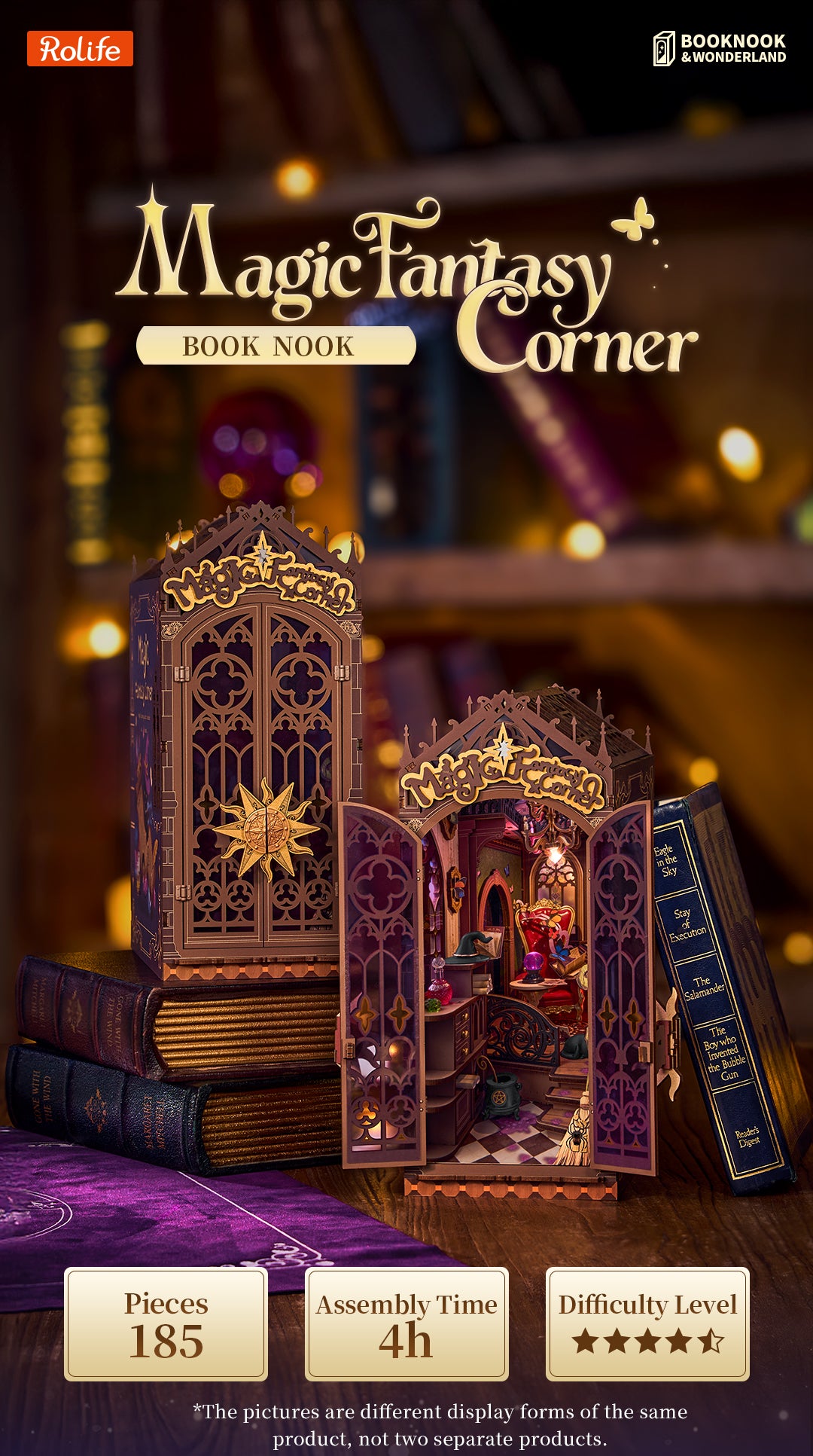 Rolife Magic Fantasy Corner DIY Book Nook Shelf Insert TGB14 - Mô hình Book Nook nhà gỗ DIY - Rolife