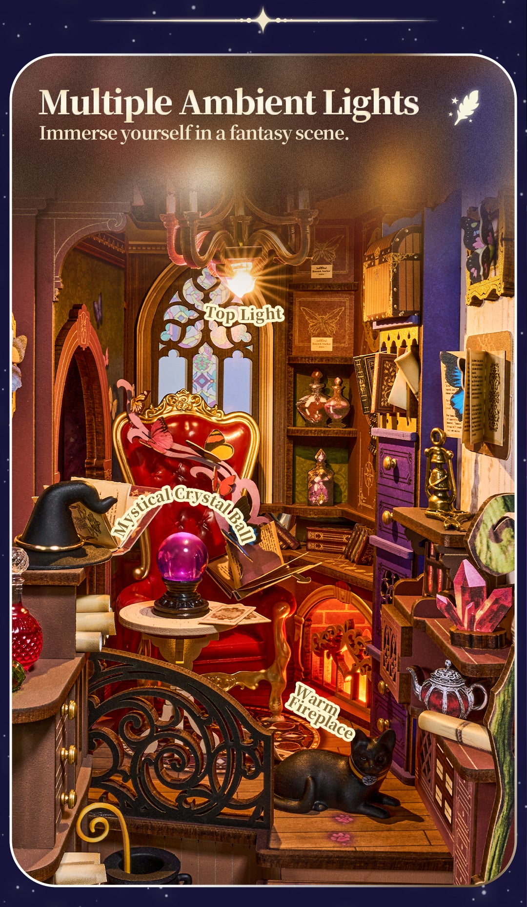 Rolife Magic Fantasy Corner DIY Book Nook Shelf Insert TGB14 - Mô hình Book Nook nhà gỗ DIY - Rolife