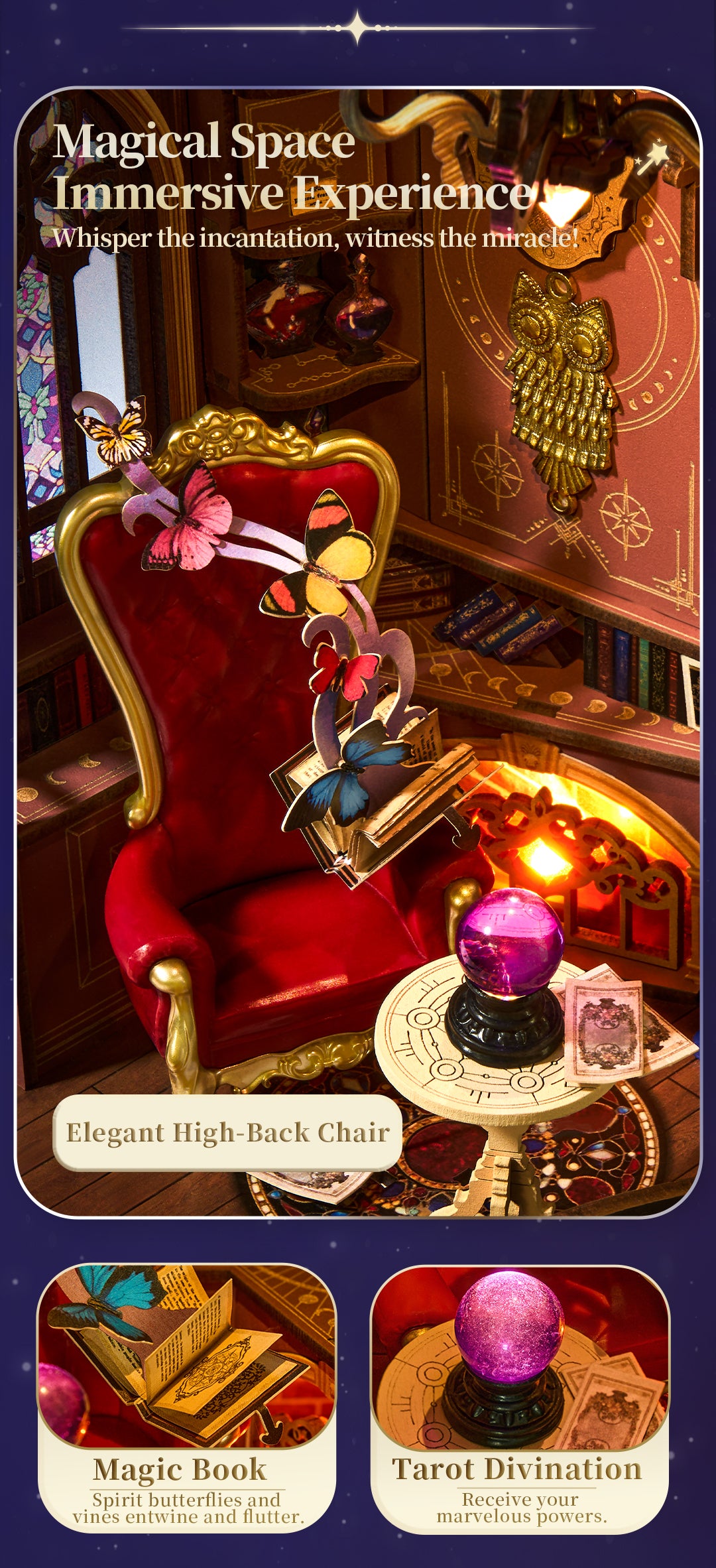 Rolife Magic Fantasy Corner DIY Book Nook Shelf Insert TGB14 - Mô hình Book Nook nhà gỗ DIY - Rolife