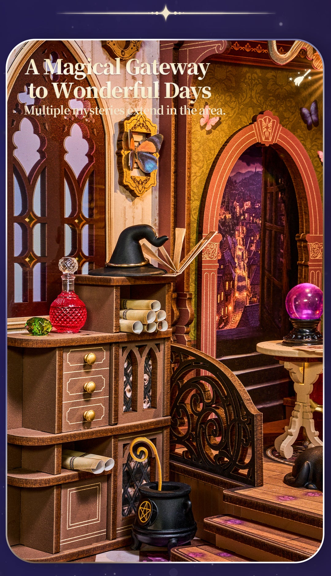 Rolife Magic Fantasy Corner DIY Book Nook Shelf Insert TGB14 - Mô hình Book Nook nhà gỗ DIY - Rolife