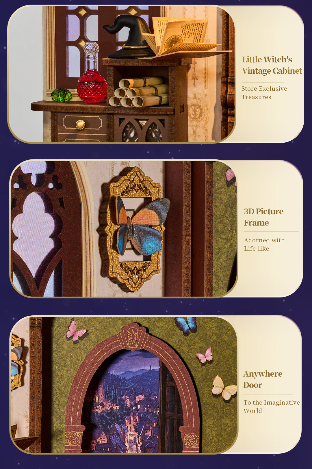 Rolife Magic Fantasy Corner DIY Book Nook Shelf Insert TGB14 - Mô hình Book Nook nhà gỗ DIY - Rolife