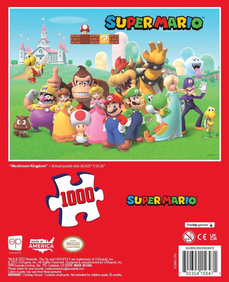 Super Mario™ "Mushroom Kingdom" 1,000 Piece Puzzle - Trò chơi xếp hình 1000 mảnh - The Op Games