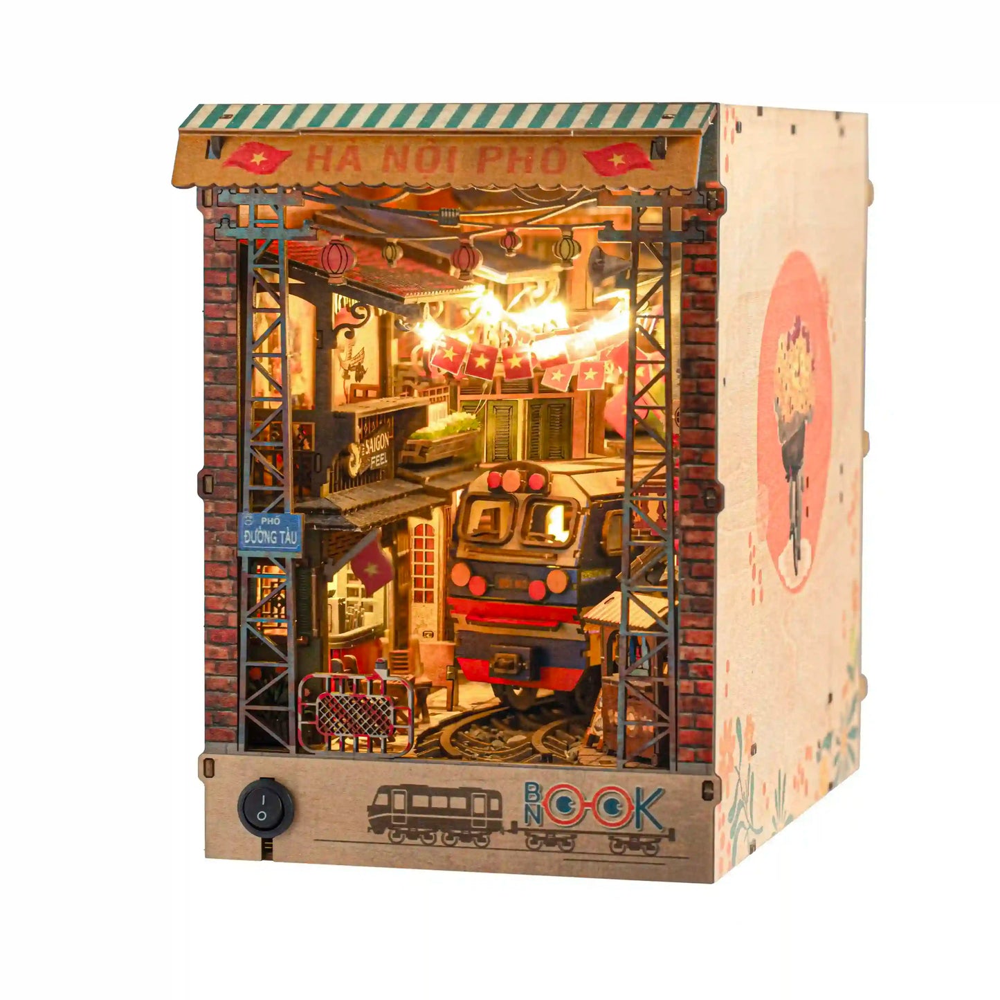 Phố Đường Tàu/ Train Street Hanoi - Việt Nam | Book Nook Mô Hình Gỗ
