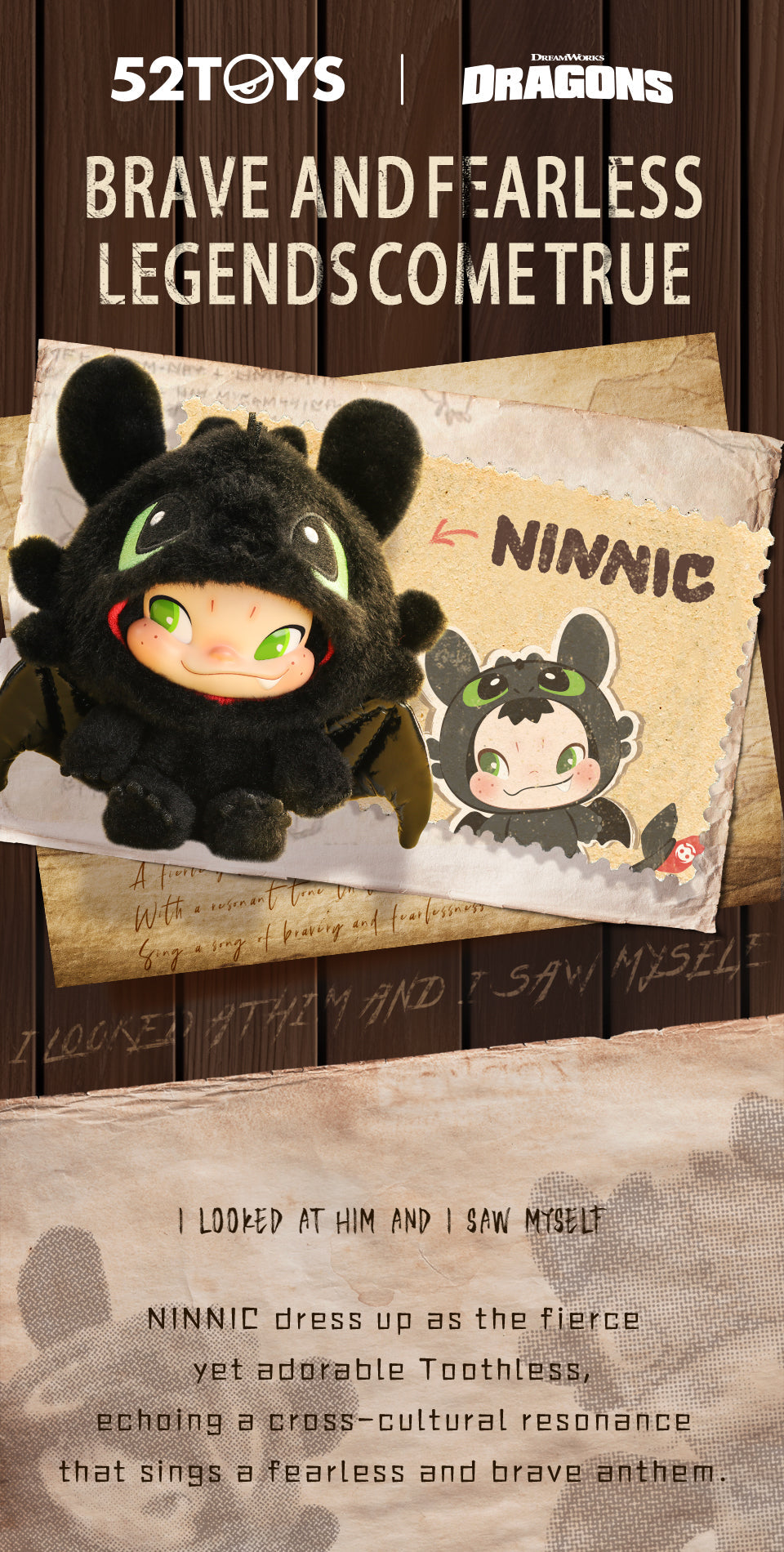 NINNIC & TOOTHLESS LIMITED EDITION PLUSH TOY - Gấu bông nghệ thuật bản giới hạn - 52TOYS