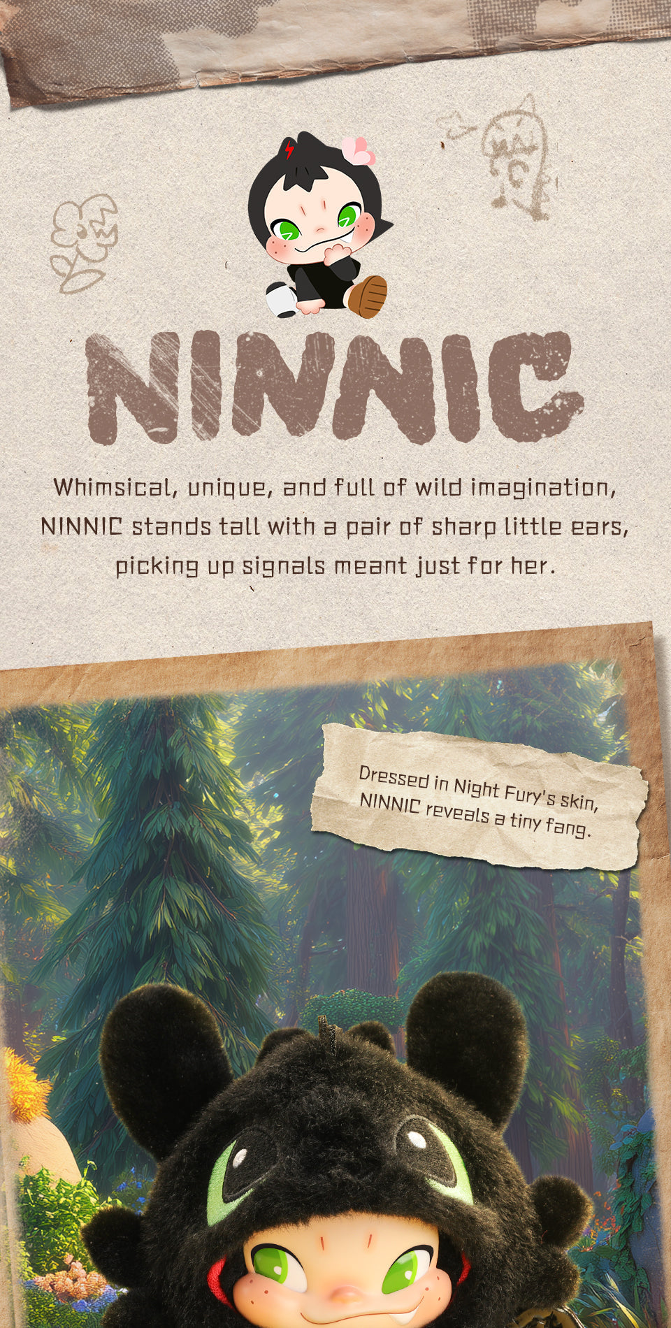 NINNIC & TOOTHLESS LIMITED EDITION PLUSH TOY - Gấu bông nghệ thuật bản giới hạn - 52TOYS