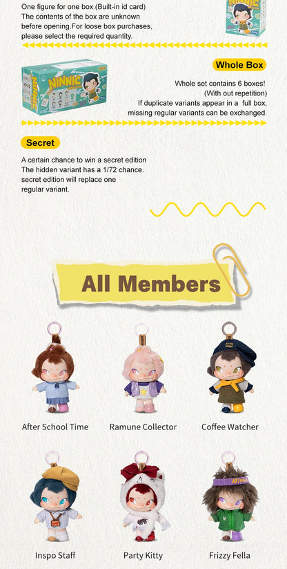 NINNIC – WILD & FREE PLUSH KEYCHAIN BLIND BOX - Móc Khóa Bông Blind Box - 52TOYS